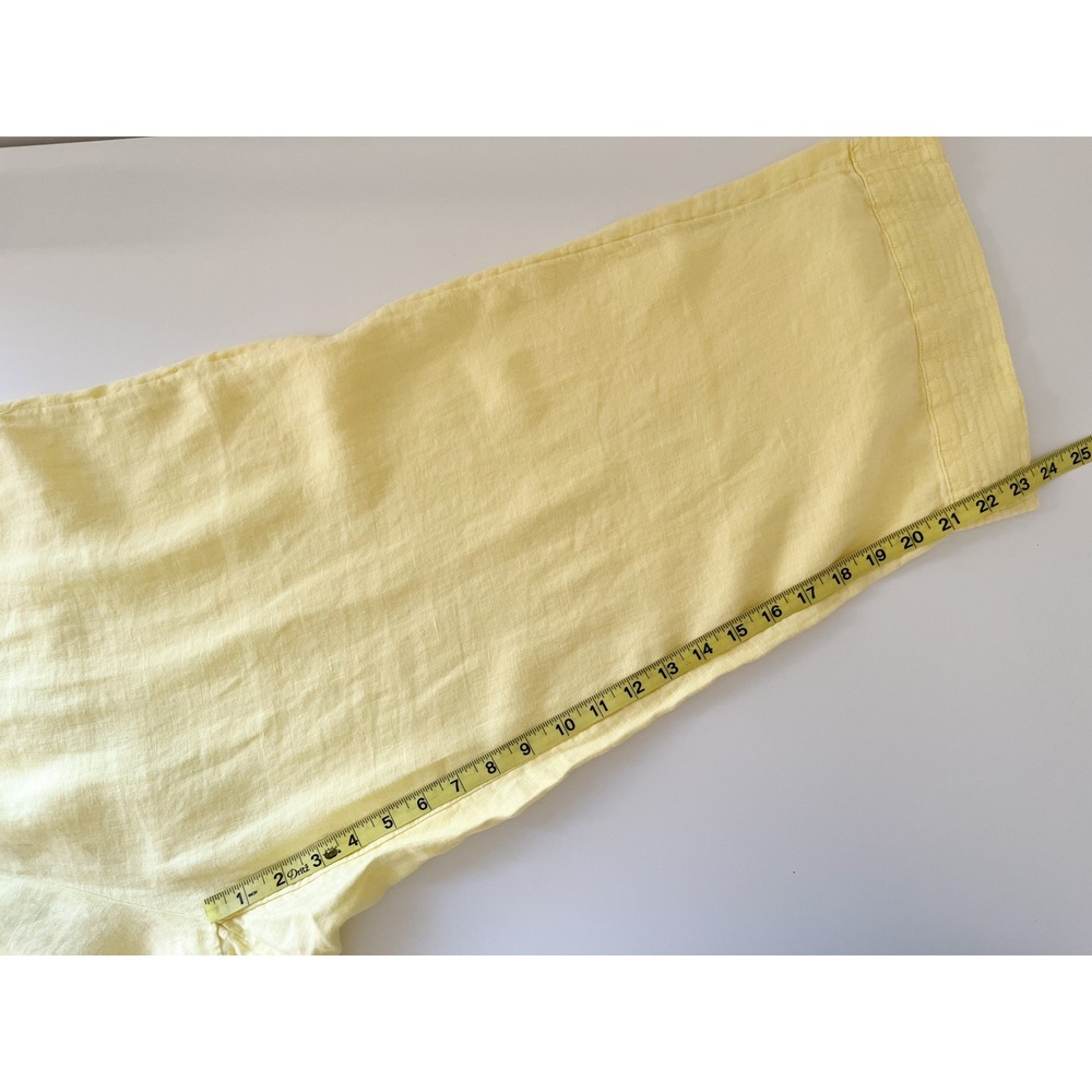 NEW J.Jill Pure Linen Trapunto Stitched Pants Butter Yellow Womens 2X - Picture 11 of 13